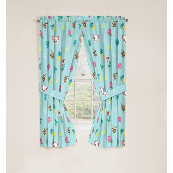 Shop Disney Moana Flower Power 63 Decorative Drapes Set On Sale