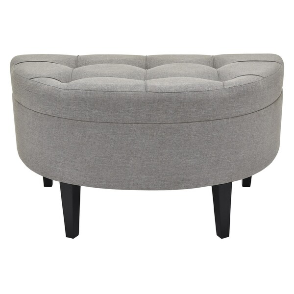 Three Hands Grey Fabric/ Wood Tufted Bench
