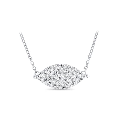 14k Gold Marquise Shaped 1/4ct TDW Pave Diamond Necklace by Auriya (H-I, I1-I2)
