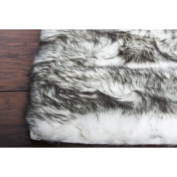 Shop Grey Fluffy Soft Thick Warm Faux Sheepskin Area Rug For Bedroom