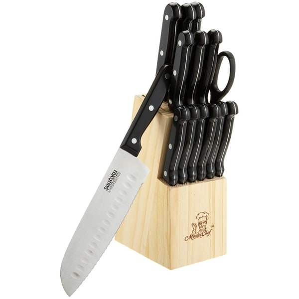 santoku knife set with block