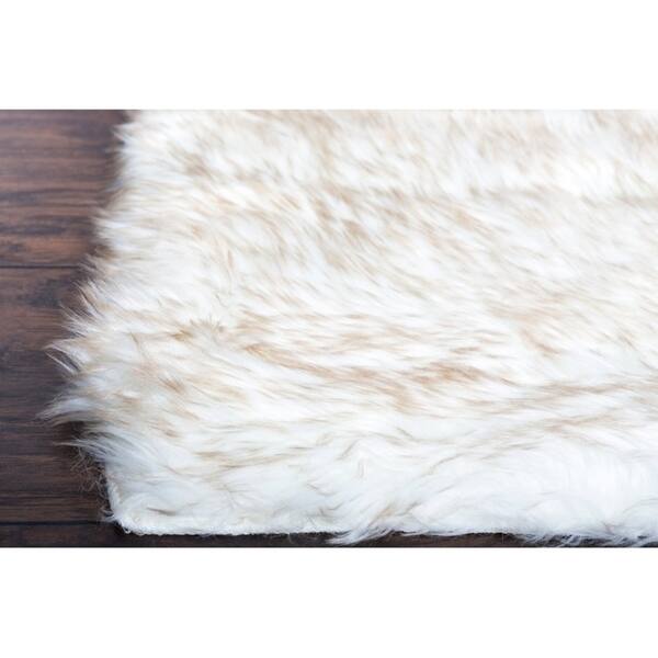 White Fluffy Soft Thick Warm Faux Sheepskin Area Rug For Bedroom Home