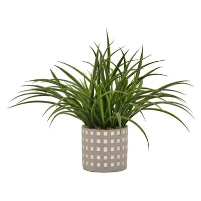 15.5" Faux Grass In Flower Pot By Three Hands