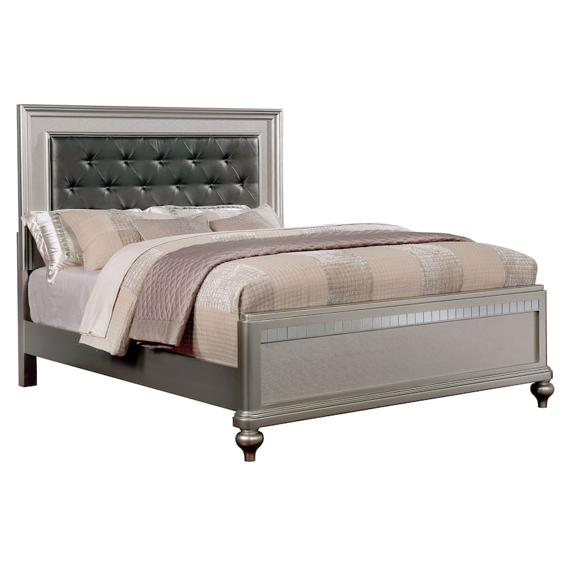 Gibson Transitional Faux Leather Padded Mirror Trim Panel Kid Bed by Silver Orchid