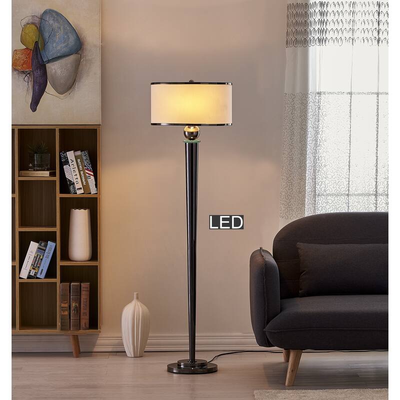 Artiva USA Venetian LED Floor Lamp, 63, Jet Black
