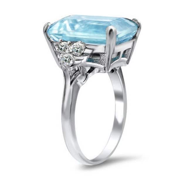 Shop Royal Luxe Wedding Inspired Emerald Cut Aquamarine Color