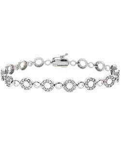 Icz Stonez Sterling Silver CZ Eternity Circle Bracelet. Opens flyout.