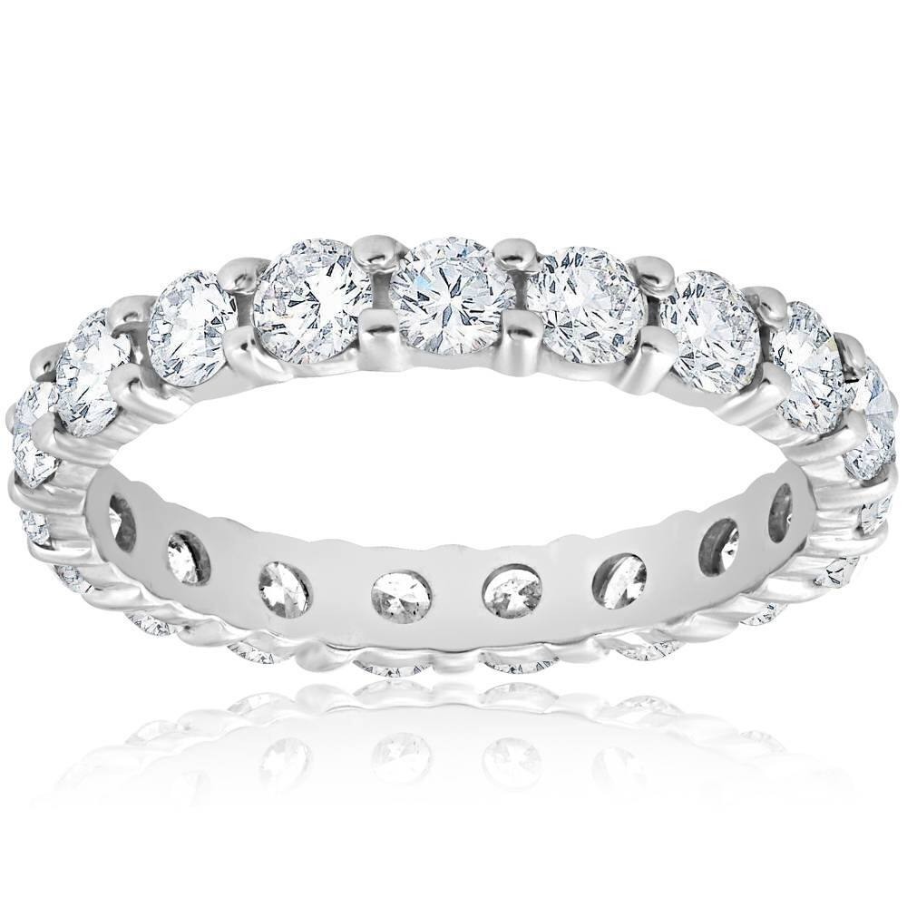 Pompeii3 Platinum 2 ct TDW Diamond Eternity Ring Womens Wedding Anniversary Stackable Engagement Band