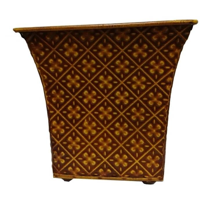 5" tin pot planter w/ hard liner - Brown