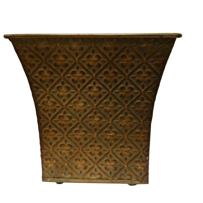 5" tin pot planter w/ hard liner - Multi