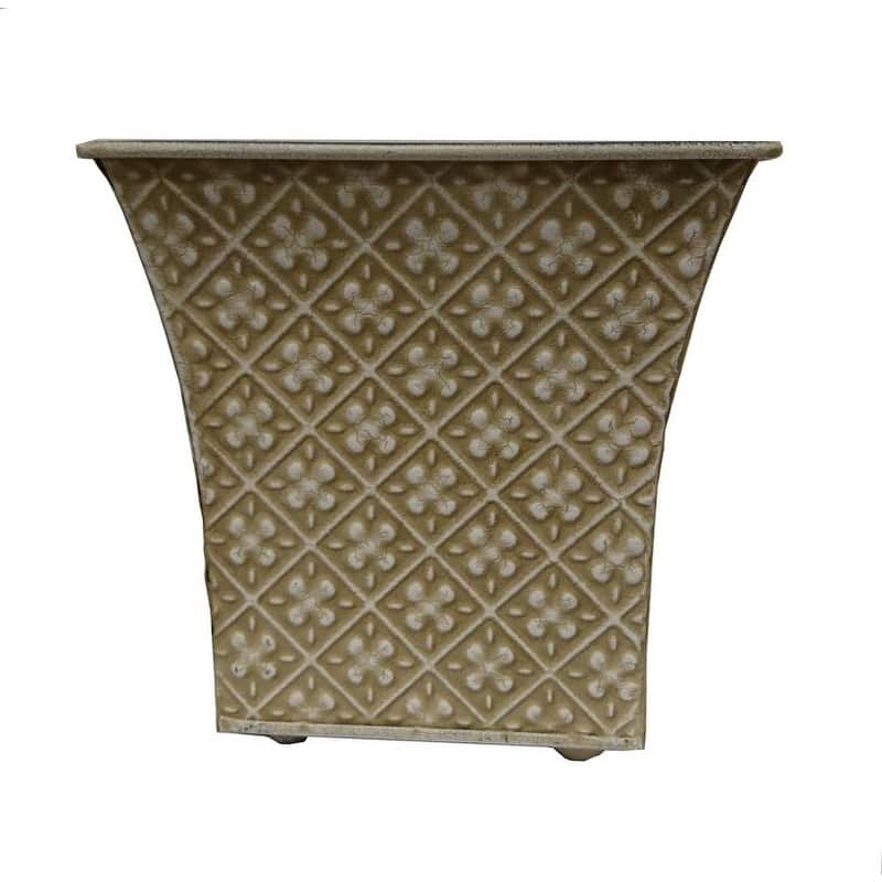 5" tin pot planter w/ hard liner - Off-White