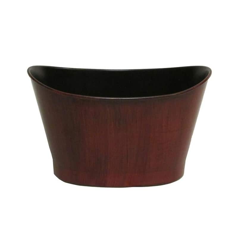 Hand Painted Boat Shape Plastic Pot Planter - Brown