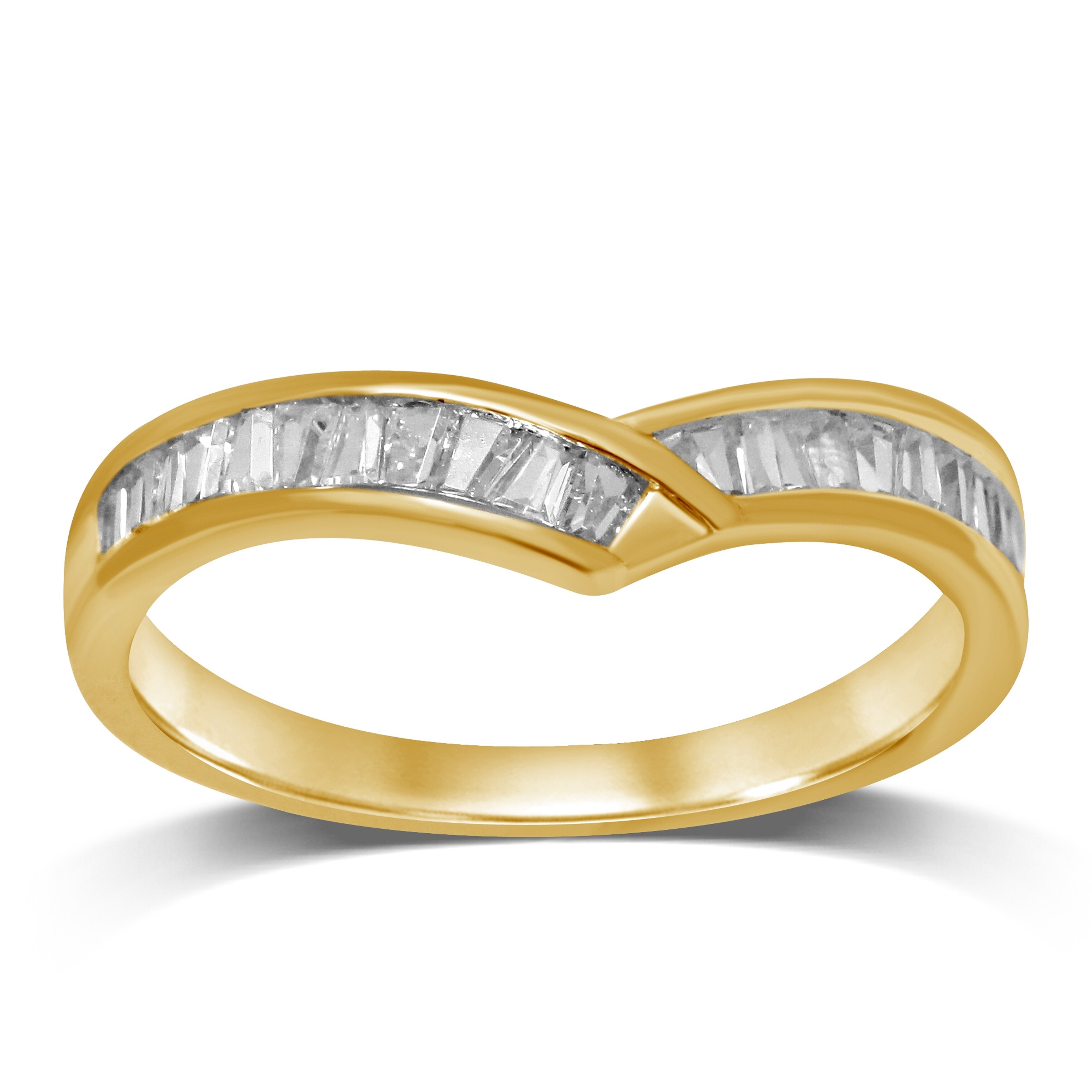 Size-8.75 1/5 cttw, Diamond Wedding Band in 10K Yellow Gold G-H,I2-I3