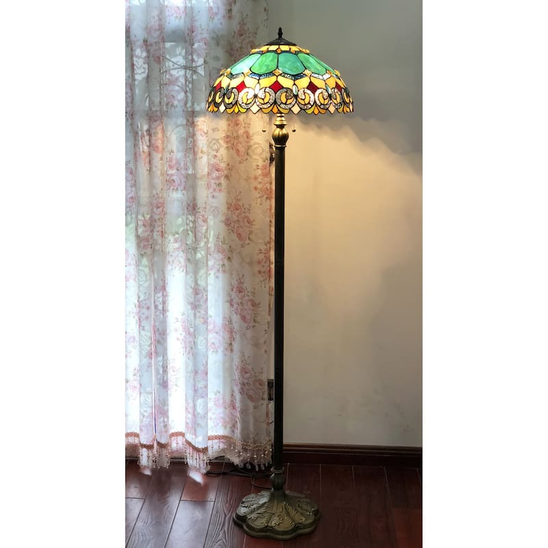 Tiffany Style 2-light Antique Bronze Floor Lamp