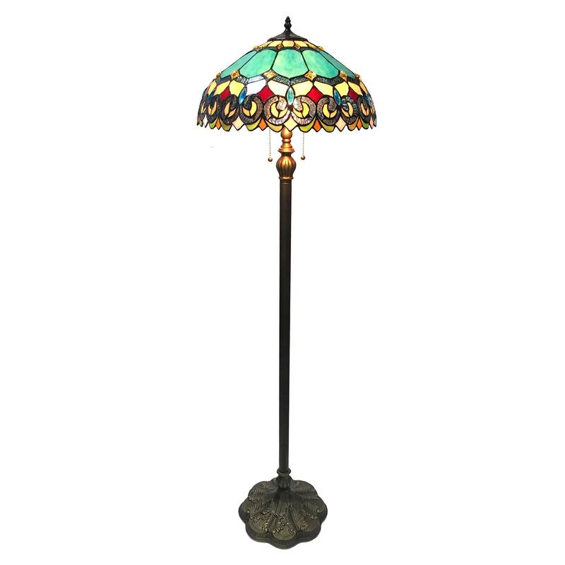 Tiffany Style 2-light Antique Bronze Floor Lamp