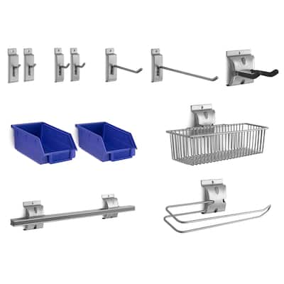 NewAge Products 12-Piece Steel Slatwall Accessory Kit