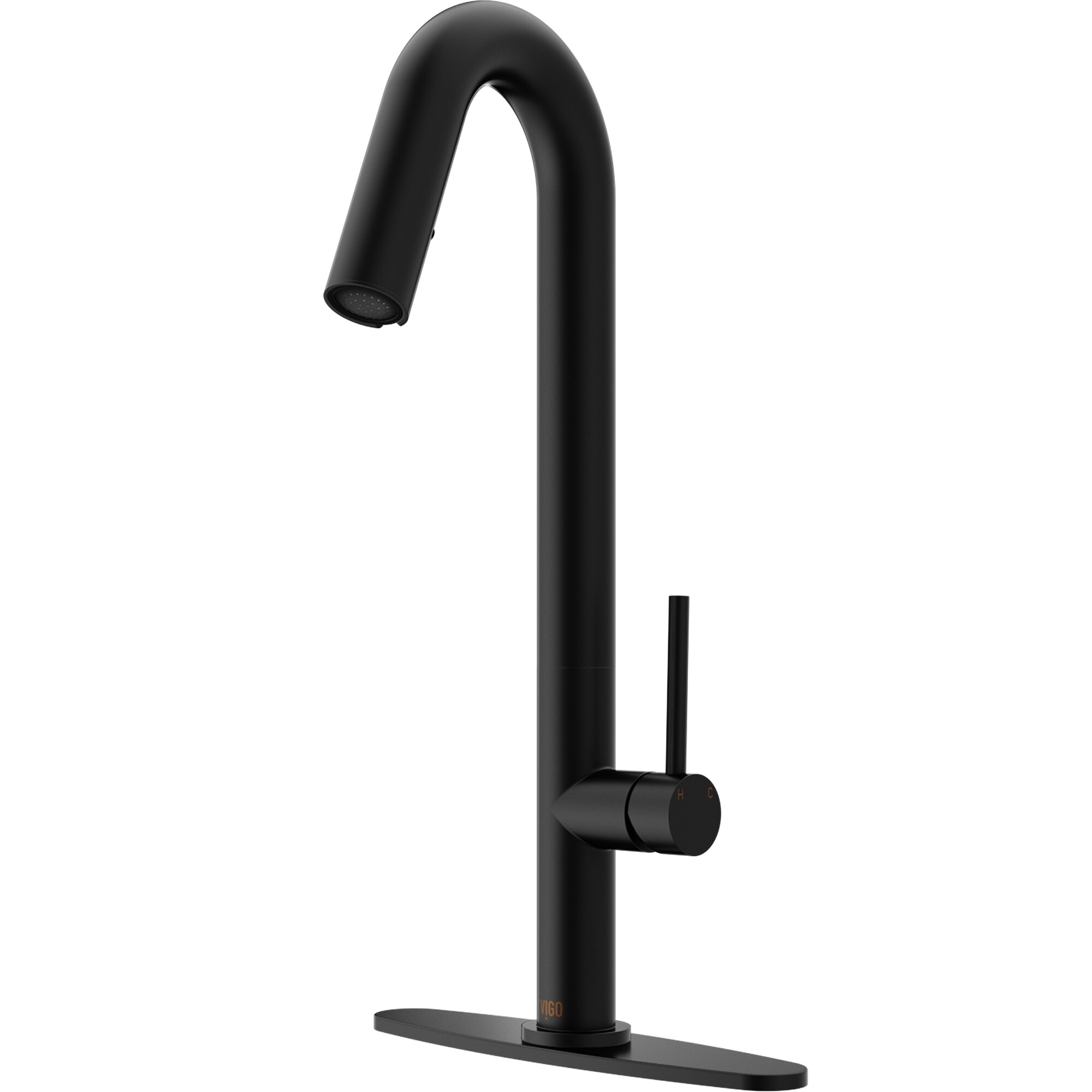 Shop Vigo Oakhurst Matte Black Led Light Kitchen Faucet With Deck