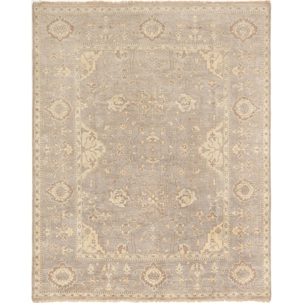 ECARPETGALLERY Hand-knotted Royal Ushak Grey Wool Rug - 7'10 x 9'9