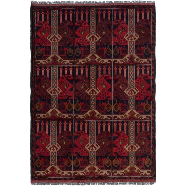 ECARPETGALLERY Hand-knotted Finest Khal Mohammadi Red Wool Rug - 3'5 x 4'10