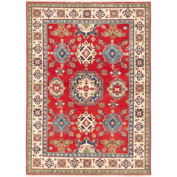 ECARPETGALLERY Hand-knotted Finest Gazni Red Wool Rug - 4'9 x 6'7