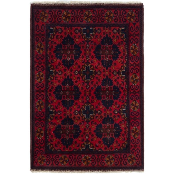 ECARPETGALLERY Hand-knotted Finest Khal Mohammadi Red Wool Rug - 3'2 x 4'9