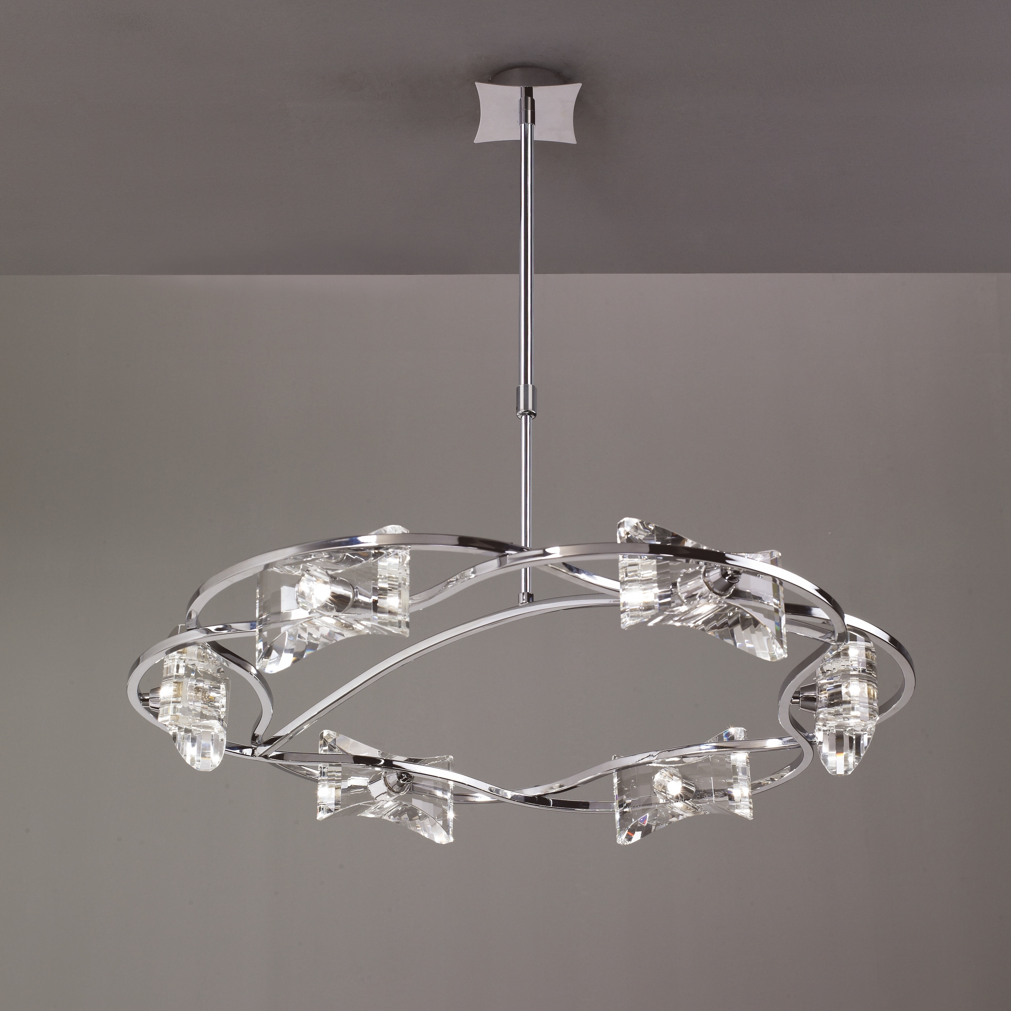 Six Light Crystal Chandelier-KROM (Chrome) - Chandeliers For Bedrooms by Overstock.com