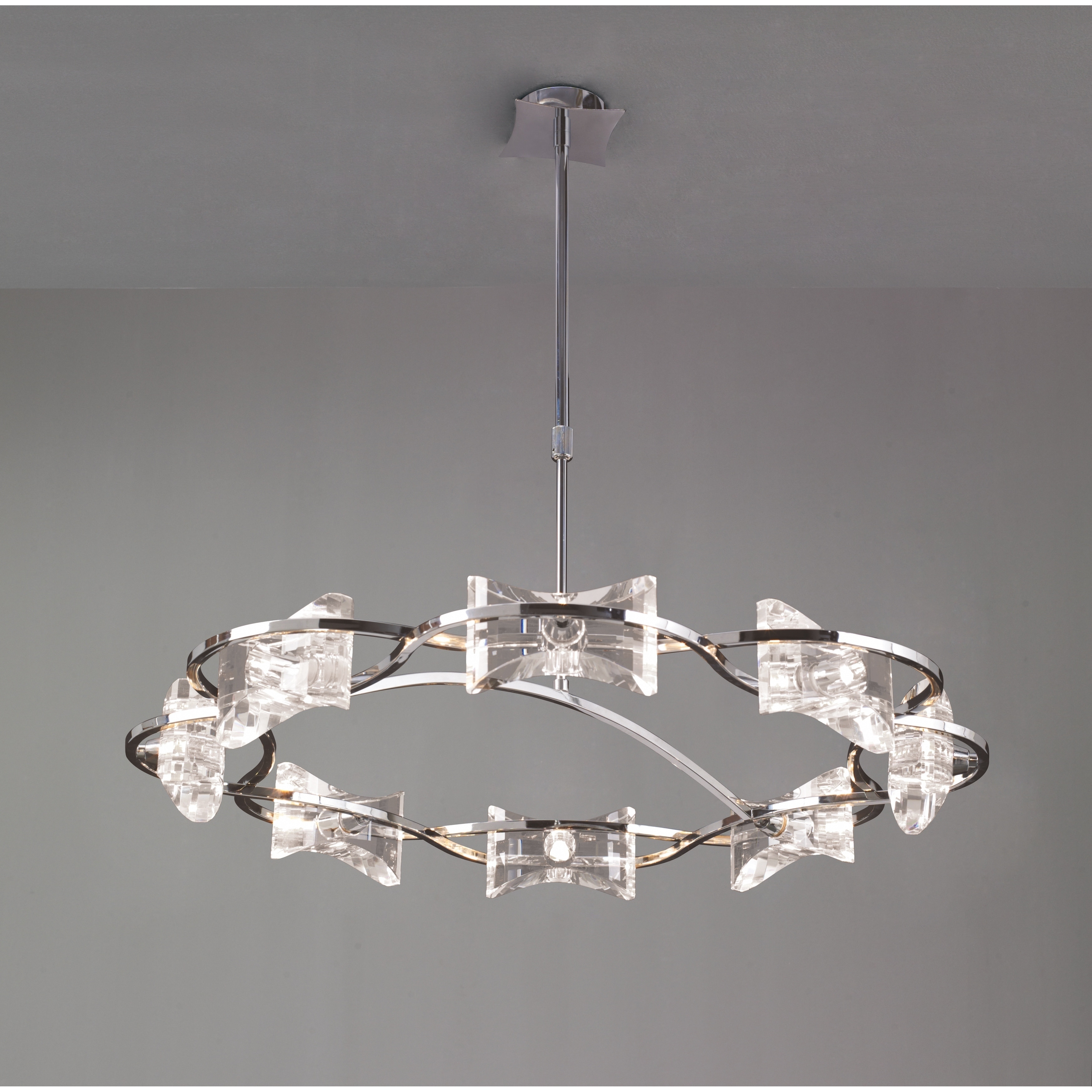 Eight Light Round Crystal Chandelier -KROM (Chrome) - Chandeliers For Bedrooms by Overstock.com