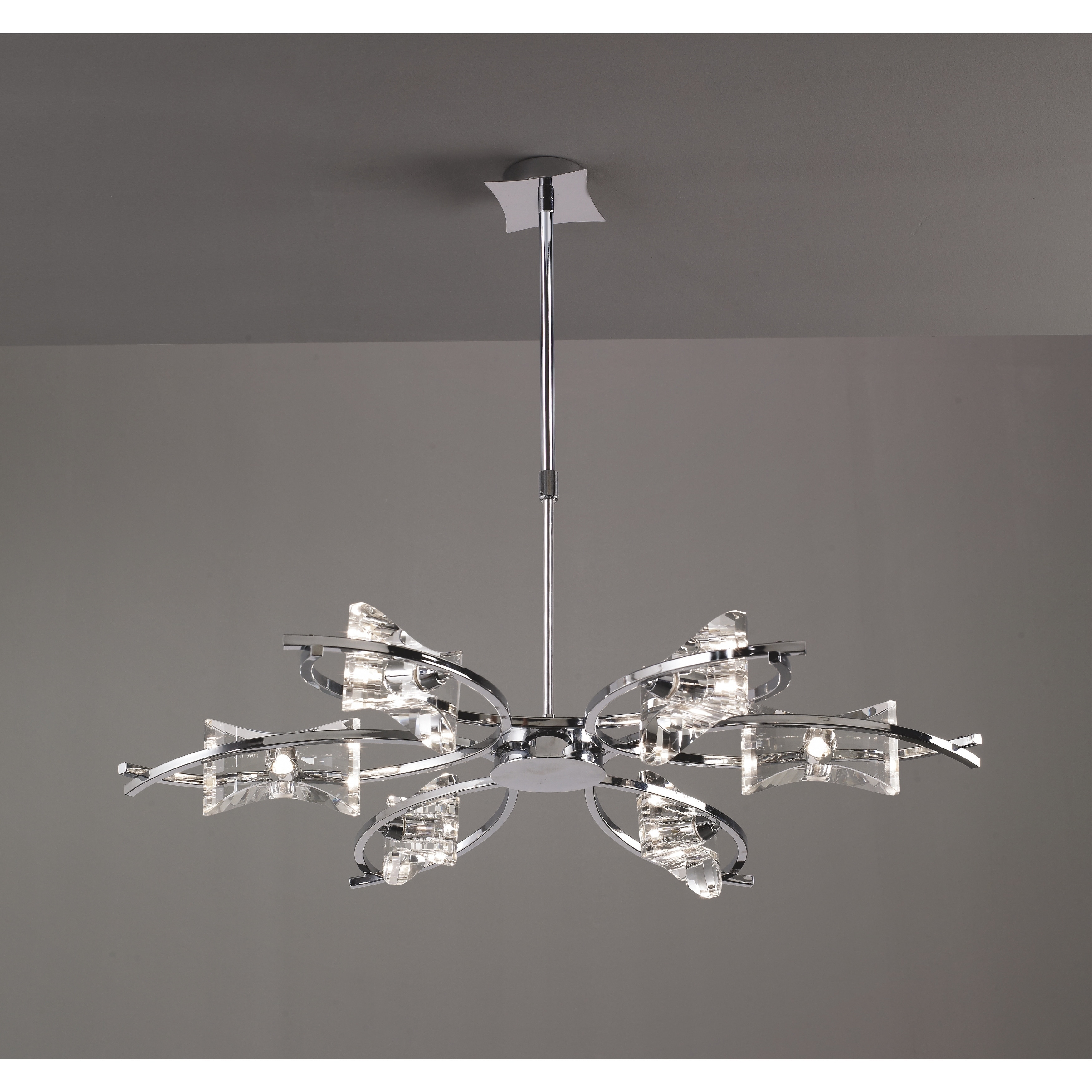 Six Light Crystal Round Chandelier -KROM (Chrome) - Chandeliers For Bedrooms by Overstock.com