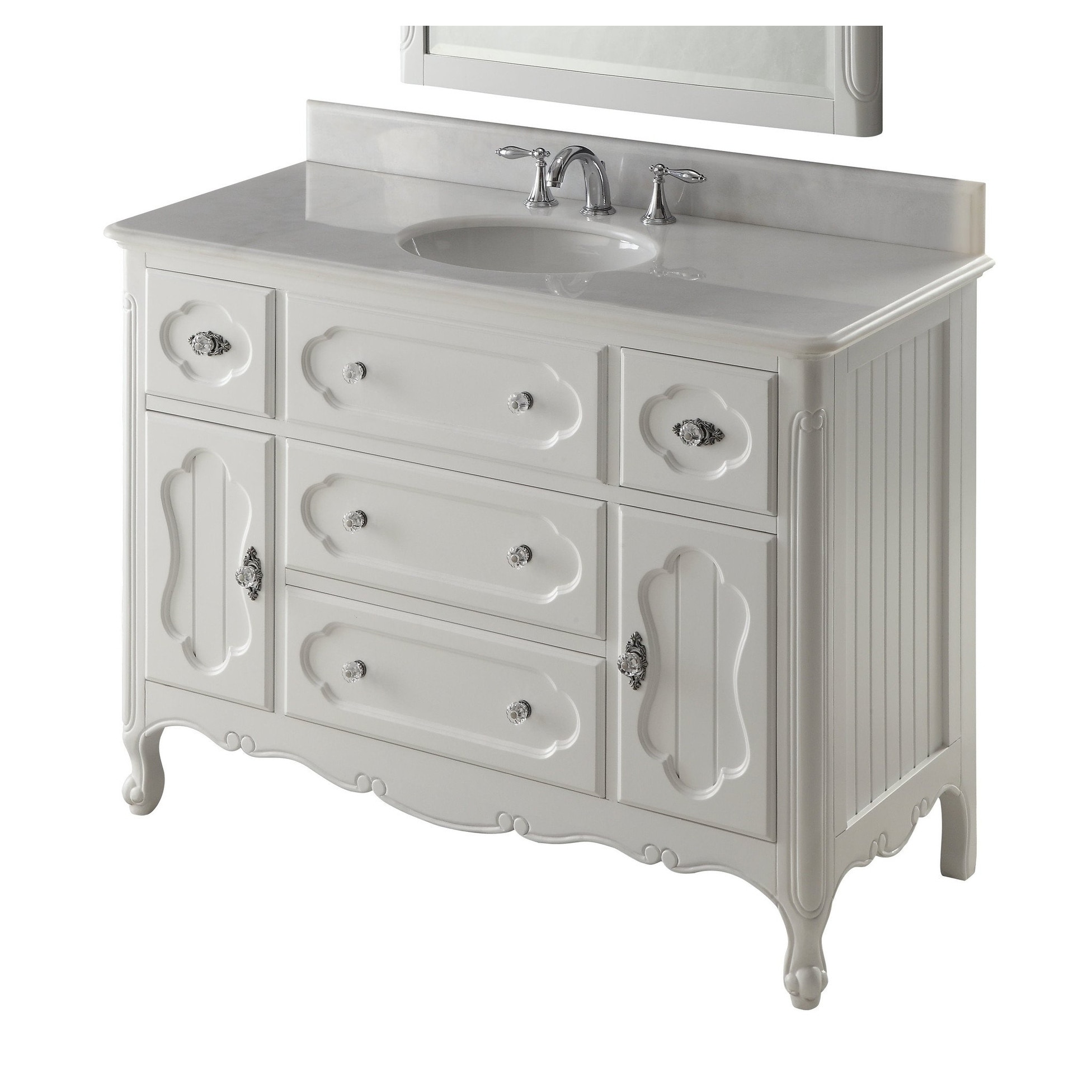 Shop 48 Knoxville Shabby Chic White Bathroom Vanity Overstock 25417130