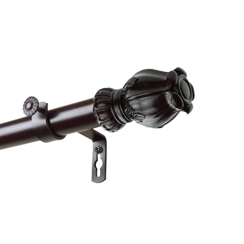InStyleDesign Majesty 1 inch Diameter Adjustable Curtain Rod - 48 to 84 inches - Mahogany