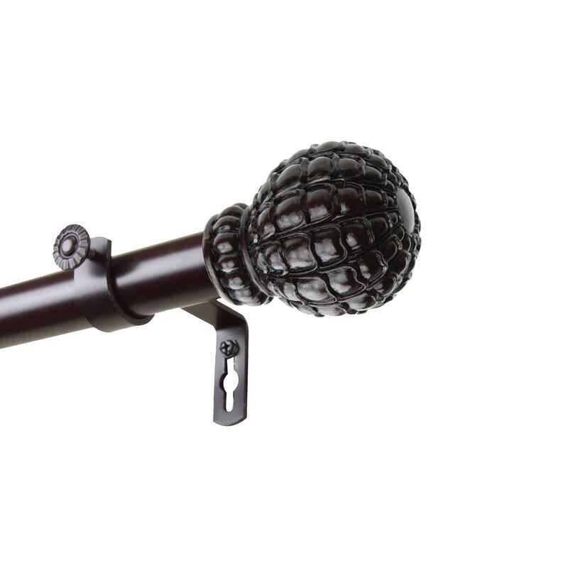 InStyleDesign Gradient 1 inch Diameter Adjustable Curtain Rod - 28 to 48 inches - Mahogany