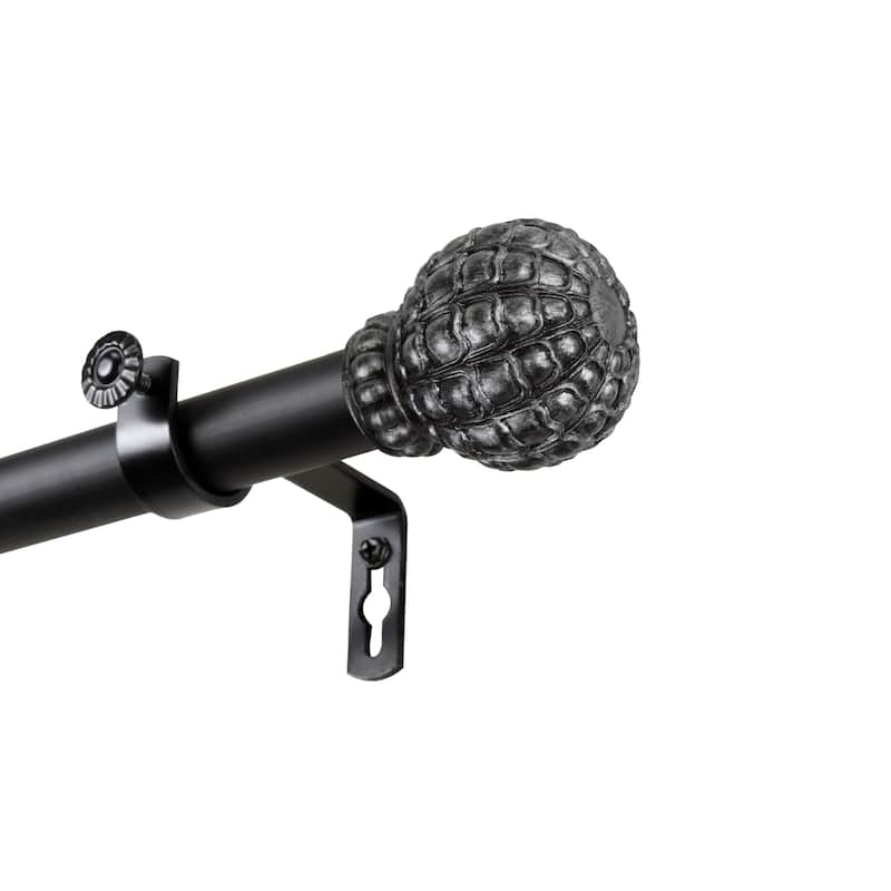 InStyleDesign Gradient 1 inch Diameter Adjustable Curtain Rod - 160 to 240 inches - Black