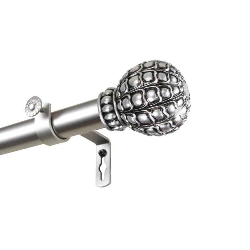 InStyleDesign Gradient 1 inch Diameter Adjustable Curtain Rod - 28 to 48 inches - satin nickel
