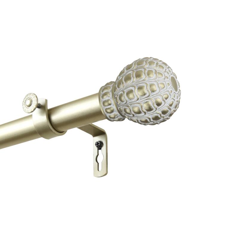 InStyleDesign Gradient 1 inch Diameter Adjustable Curtain Rod - 160 to 240 inches - Light gold