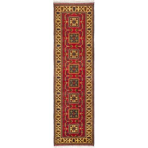 Hand-knotted Finest Kargahi Red Wool Rug