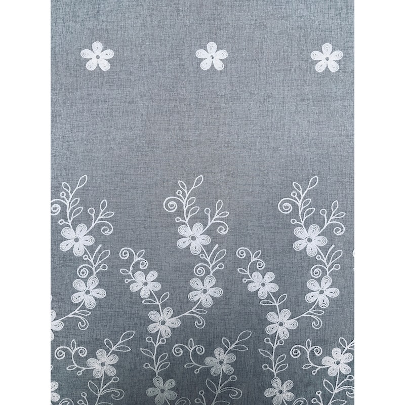 Manor Luxe Blossom Embroidered Sheer Single Curtain Panel