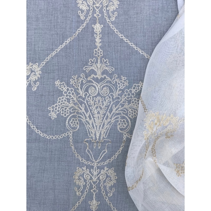 Manor Luxe Lillie Embroidered Sheer Single Curtain Panel