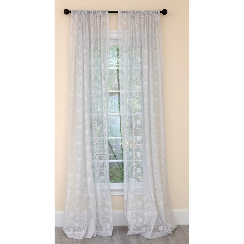 Manor Luxe Charming Night Sheer Single Curtain Panel - Grey - 54" w x 108" l - 108 Inches