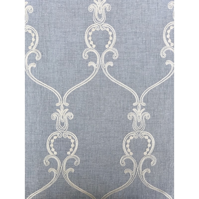 Manor Luxe Mohini Embroidered Sheer Rod Pocket Single Curtain Panel