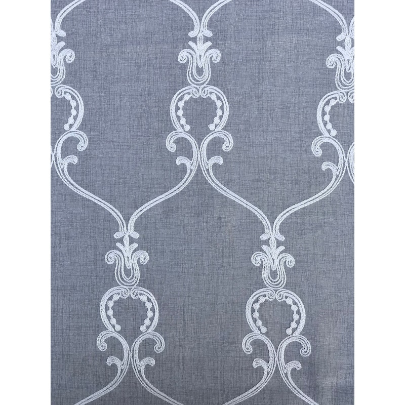 Manor Luxe Mohini Embroidered Sheer Rod Pocket Single Curtain Panel