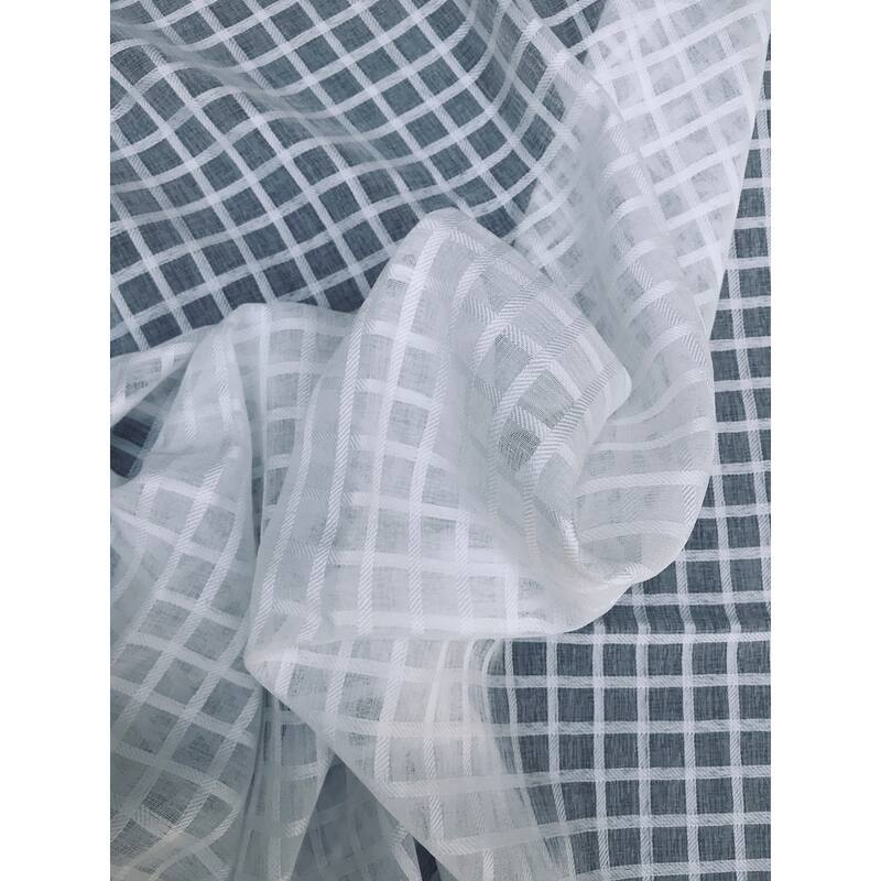 Manor Luxe Bonita Plaid Sheer Rod Pocket Single Curtain Panel