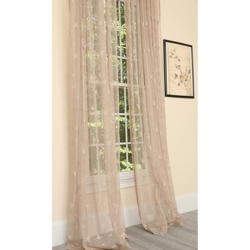 Manor Luxe Elegent Butterfly Sheer Single Curtain Panel