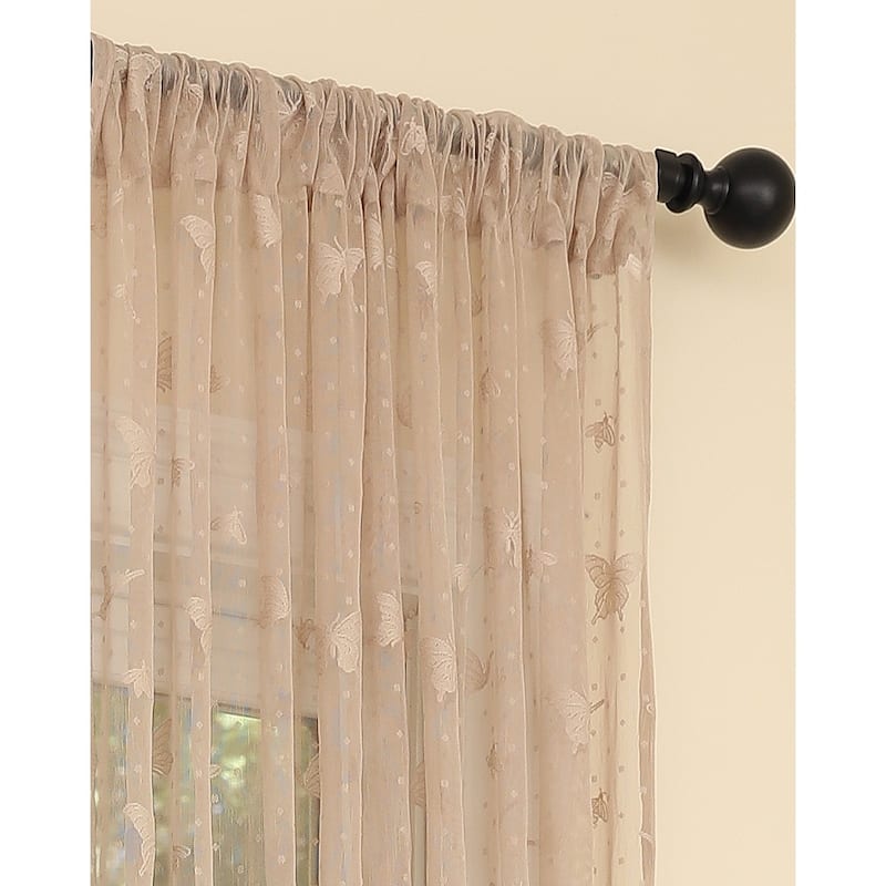 Manor Luxe Elegent Butterfly Sheer Single Curtain Panel