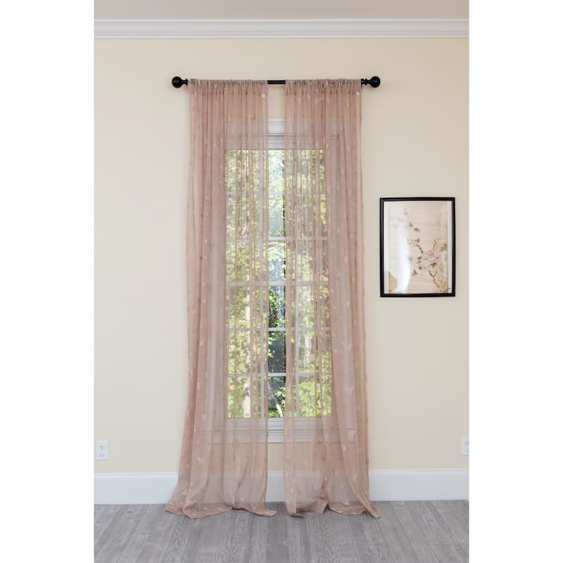 Manor Luxe Elegent Butterfly Sheer Single Curtain Panel
