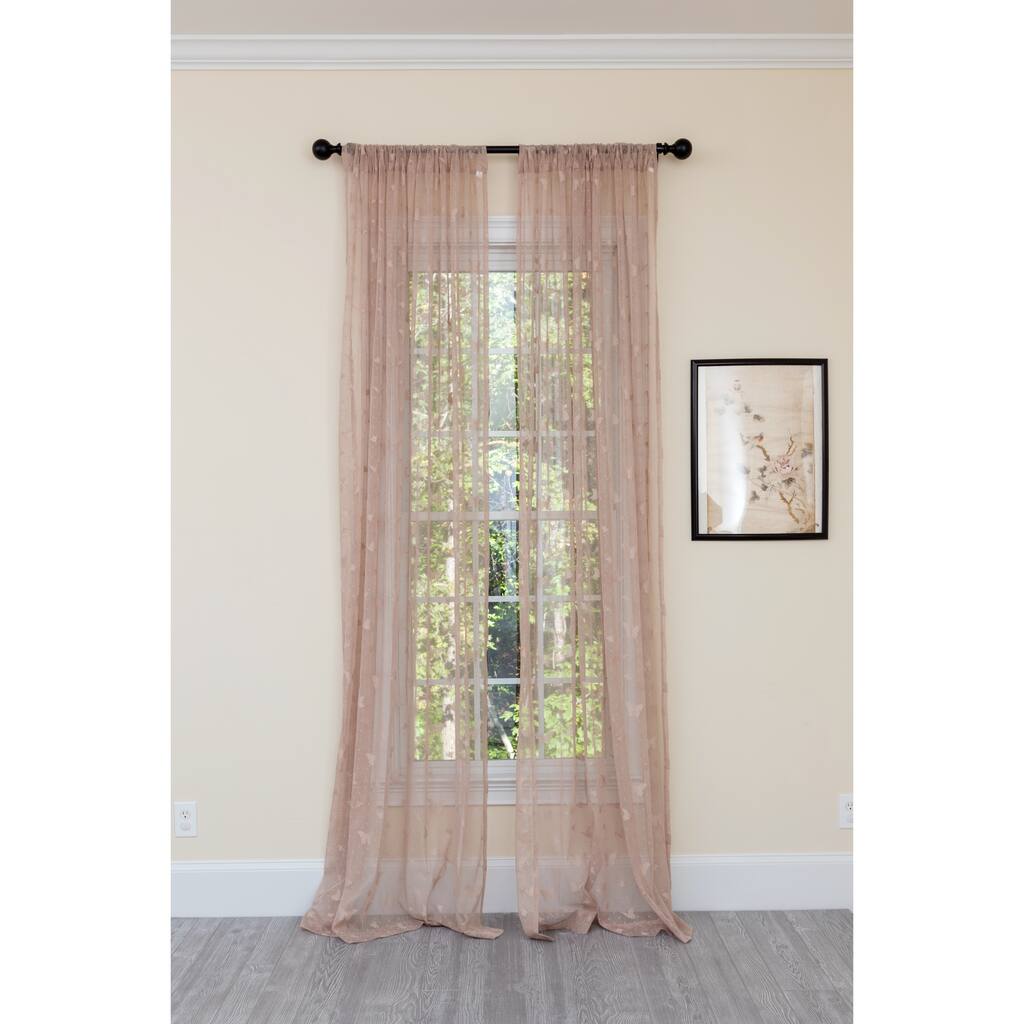 Manor Luxe Elegent Butterfly Sheer Single Curtain Panel
