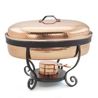 16½" x 14¼" x 13⅛" Hammered Copper Chafing Dish, 6 Qt.