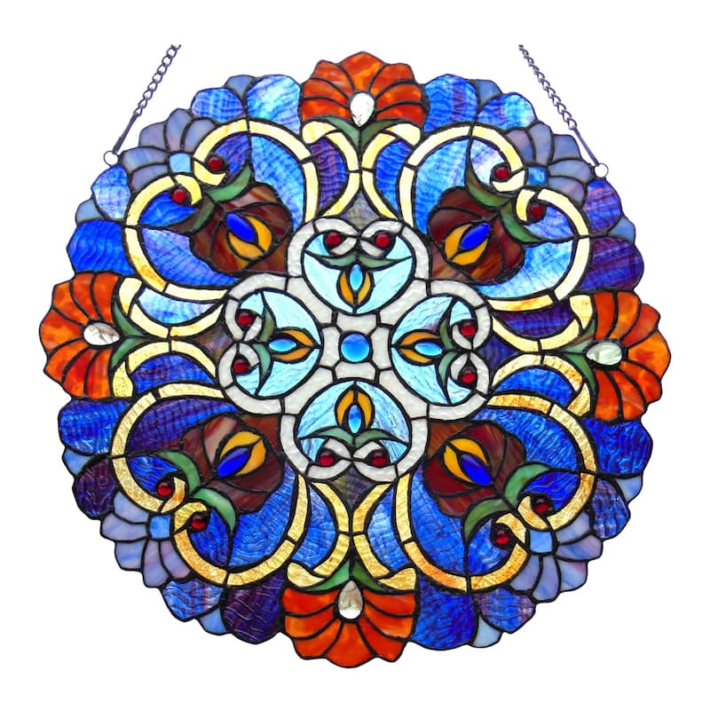 Chloe Tiffany Style Stained Glass Window Panel Suncatcher