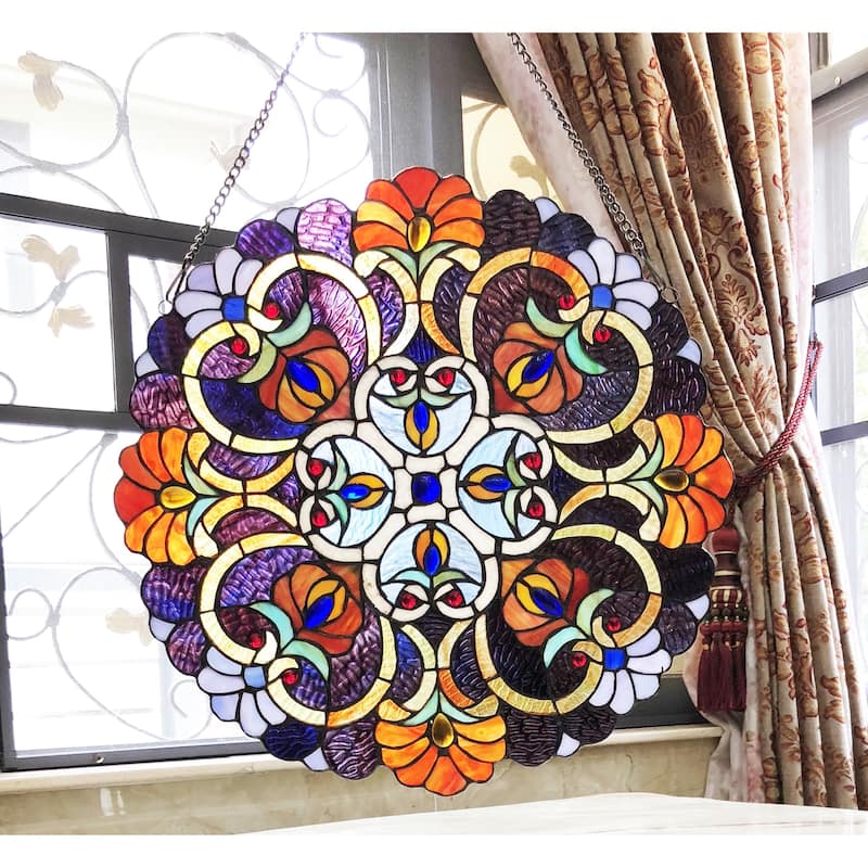 Chloe Tiffany Style Stained Glass Window Panel Suncatcher