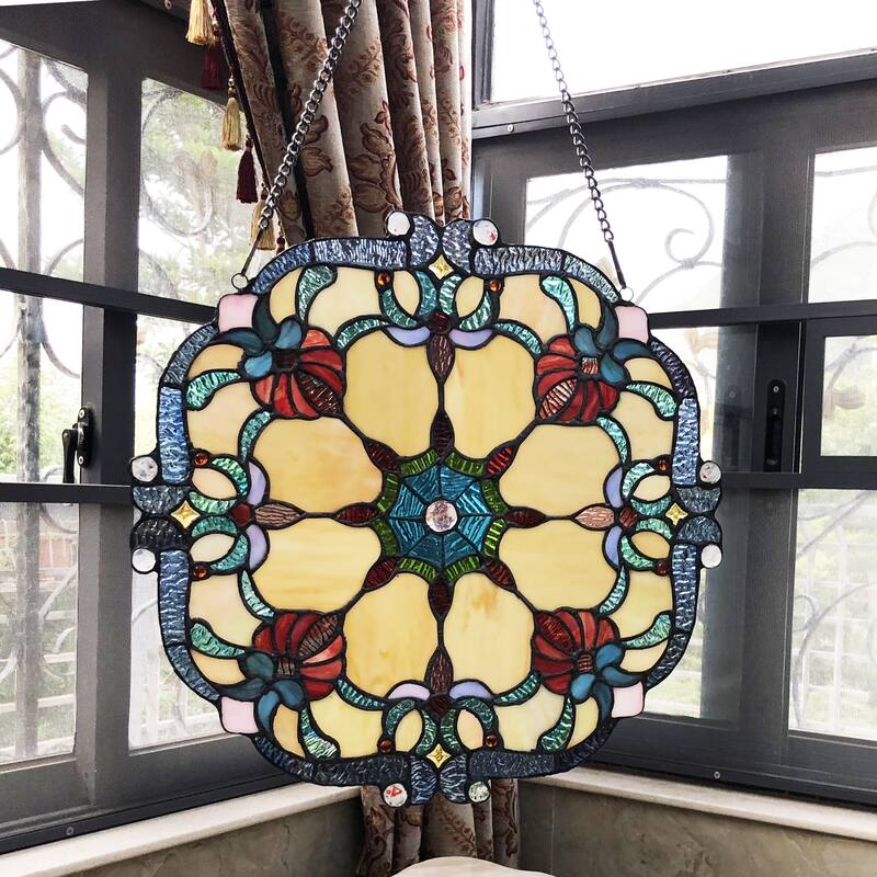 Chloe Tiffany Style Stained Glass Window Panel Suncatcher