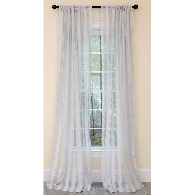 Manor Luxe Bella Bella Sheer Single Curtain Panel - Grey - 54" w x 120" l - 120 Inches - Stripe - Summer/Spring/All Seasons